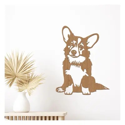 dřevo života Dřevěná dekorace psa Corgi Rozměry (cm): 23x30, Zvolte barvu dekoru: Horský dub