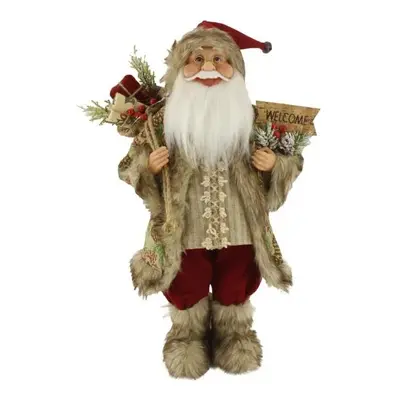 Dekorace Santa Claus Krémově-bordový 46cm