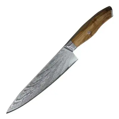 KnifeBoss kuchařský damaškový nůž Chef 8" (205 mm) Olive AUS10V