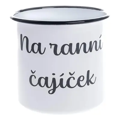 Smaltový hrnek "Na ranní čajíček", 1 l