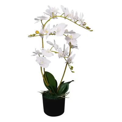 Umělá rostlina orchidej s květináčem 65 cm bílá