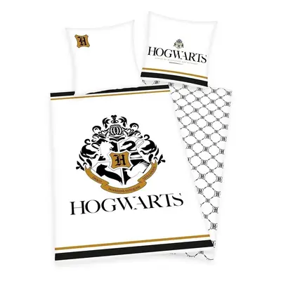 Herding Povlečení Harry Potter Hogwarts se zlatým potiskem 140x200/70x90cm