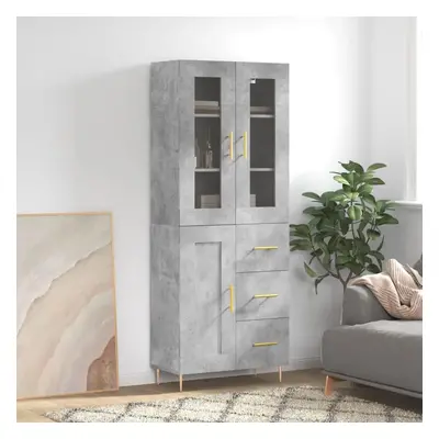 Skříň highboard betonově šedá 69,5x34x180 cm kompozitní dřevo