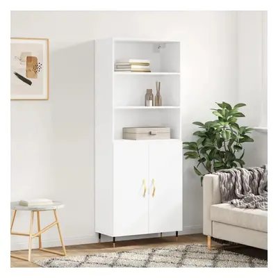 Skříň highboard bílá 69,5 x 34 x 180 cm kompozitní dřevo