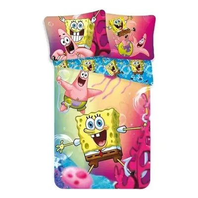 Jerry Fabrics povlečení bavlna Sponge Bob blue 140x200+70x90 cm