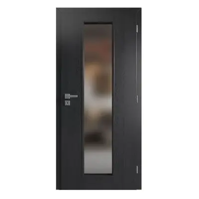 Solodoor Interiérové dveře Etta 7, 70 P, 750 × 1985 mm, fólie, pravé, dub Boston, prosklené