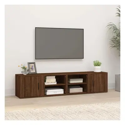 TV skříňky 2 ks hnědý dub 80 x 31,5 x 36 cm kompozitní dřevo