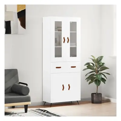 Skříň highboard bílá 69,5 x 34 x 180 cm kompozitní dřevo