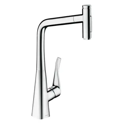 Hansgrohe Metris Select M71, kuchyňská páková baterie 320, vytahovatelná sprška, 2jet, sBox, chr