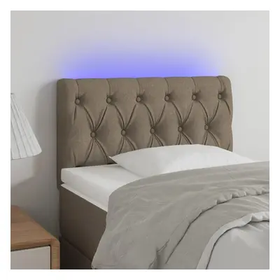 Čelo postele s LED taupe 80 x 7 x 78/88 cm textil