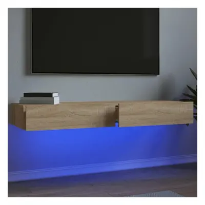 TV skříňky s LED osvětlením 2 ks dub sonoma 60 x 35 x 15,5 cm