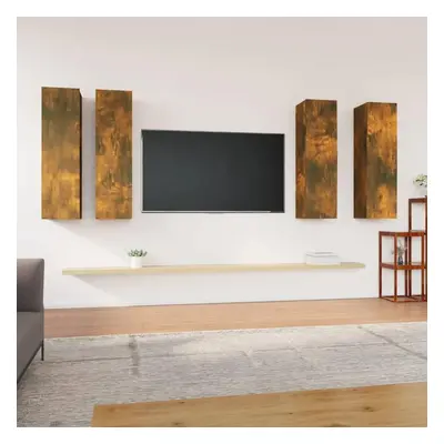 TV skříňky 4 ks kouřový dub 30,5 x 30 x 110 cm kompozitní dřevo