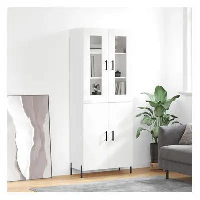 Skříň highboard lesklá bílá 69,5 x 34 x 180 cm kompozitní dřevo