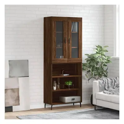 Skříň highboard hnědý dub 69,5 x 34 x 180 cm kompozitní dřevo