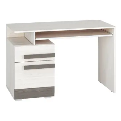 ML FURNITURE Psací stůl - BLANCO 11, sněžná borovice/new grey