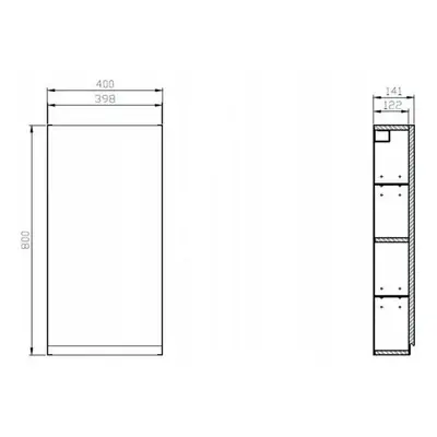 Cersanit - Moduo závěsná skříňka 40cm, bílá, K116-018