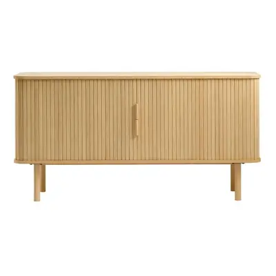 Nízká komoda v dekoru dubu s posuvnými dveřmi v přírodní barvě 76x160 cm Cavo – Unique Furniture