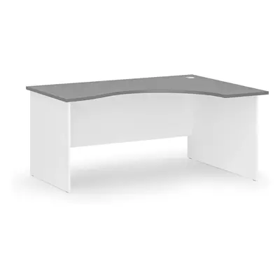 Ergonomický kancelářský pracovní stůl PRIMO WHITE, 1600 x 1200 mm, pravý, bílá/grafit