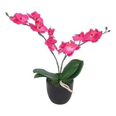 Umělá rostlina orchidej s květináčem 30 cm červená