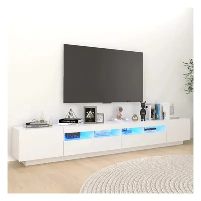 TV skříňka s LED osvětlením bílá 260 x 35 x 40 cm