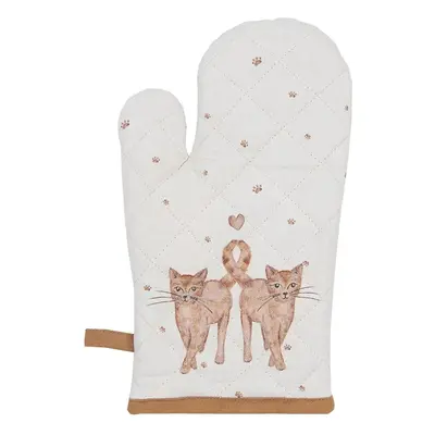 Béžová dětská chňapka - rukavice s kočičkami Kitty Cats - 12*21 cm