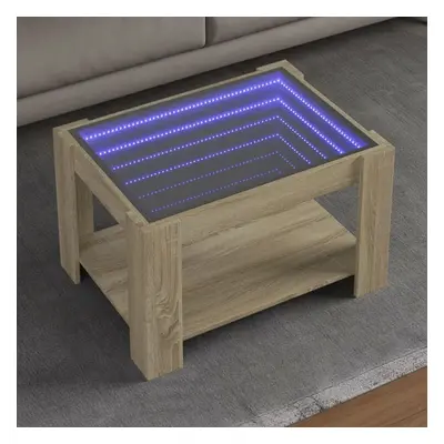 Konferenční stolek s LED dub sonoma 73 x 53 x 45 cm kompozit