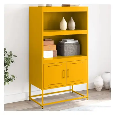 Skříň highboard hořčicově žlutá 68,5 x 38,5 x 123,5 cm ocel