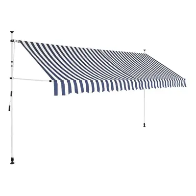 Ručně zatahovací markýza 400 cm modro-bílé pruhy