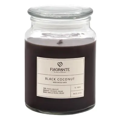 FLAGRANTE vonná svíčka s dřevěným knotem Black Coconut 511 g