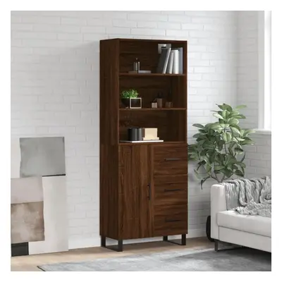 Skříň highboard hnědý dub 69,5 x 34 x 180 cm kompozitní dřevo