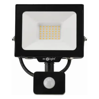 ECOLIGHT LED reflektor 30W 2v1 - studená bílá + čidlo pohybu