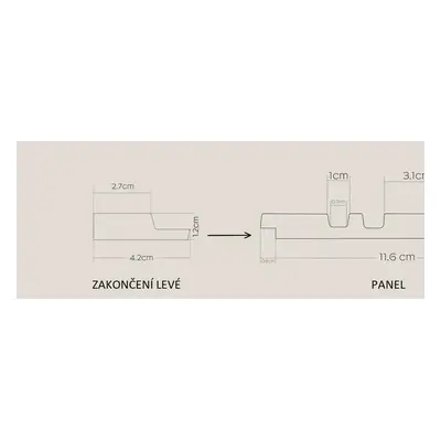 Lamelové dekorační panely MILO 28060026, zakončení levé ořech, rozměr 4,2 x 270 cm, IMPOL TRADE