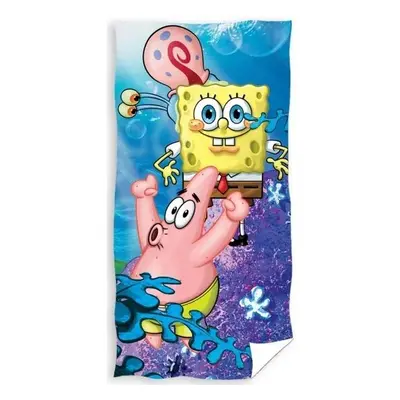 Carbotex osuška Sponge Bob Hrátky s Garym 70x140 cm