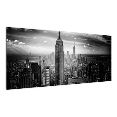 Černobílý obraz města - New York (100x40cm)