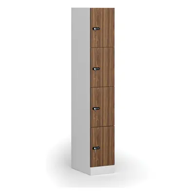 Šatní skříňka s úložnými boxy, 4 boxy, 1850 x 300 x 500 mm, mechanický kódový zámek, laminované 