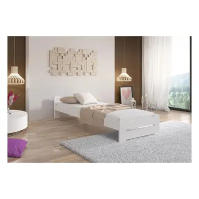 Expedo Postel z masivu HERA + pěnová matrace DE LUX 14 cm + rošt ZDARMA, 80 x 200 cm, bílá