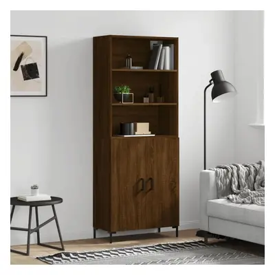 Skříň highboard hnědý dub 69,5 x 34 x 180 cm kompozitní dřevo