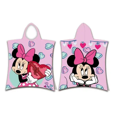 Růžové froté dětské pončo Minnie – Jerry Fabrics