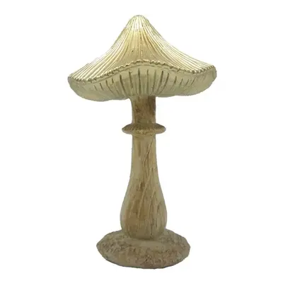 Béžovo-zlatá dekorace houba Mushroom - 11*9*15 cm