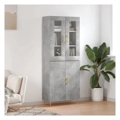 Skříň highboard betonově šedá 69,5x34x180 cm kompozitní dřevo