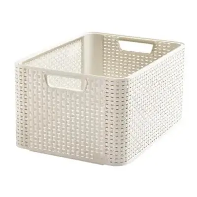 Krémový plastový úložný box 29x39x17 cm Style – Curver