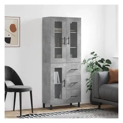 Skříň highboard betonově šedá 69,5x34x180 cm kompozitní dřevo