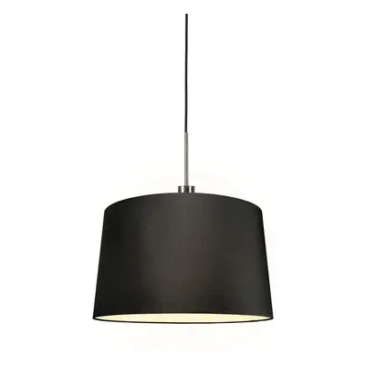 Moderní závěsná lampa z oceli se stínidlem 45 cm černá - Combi 1