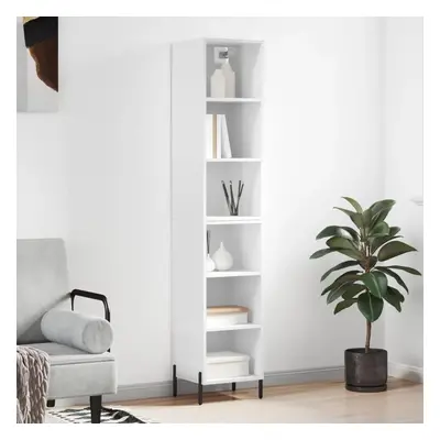 Skříň highboard bílá s vysokým leskem 34,5x32,5x180 cm kompozit