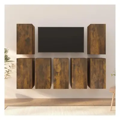 TV skříňky 7 ks kouřový dub 30,5 x 30 x 60 cm kompozitní dřevo