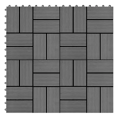 Terasové dlaždice z dřevoplastu 11 ks 30 x 30 cm 1 m² šedé