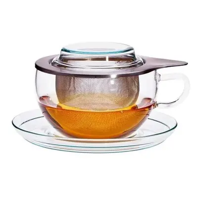 Trendglas JENA Skleněný šálek se sítkem TEA TIME 300 ml