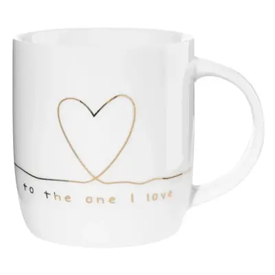 Asa Selection, Porcelánový hrnek s úchem LINIA "To the one I love " 350 ml | bílá