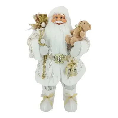 Dekorace Santa Claus Bílo-Zlatý 80cm