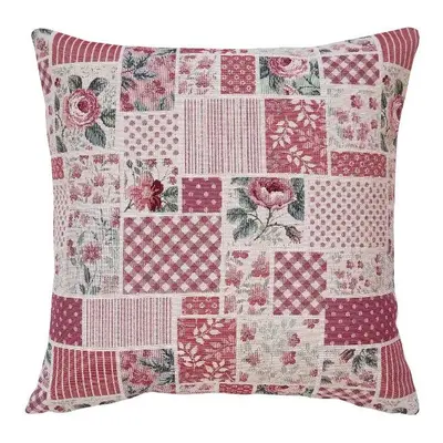 SCANquilt povlak SOFA patchwork červenobéžová 45 x 45 cm